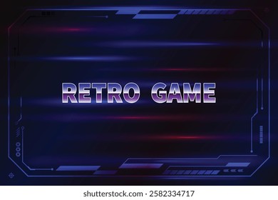Game Wallpaper. Dynamic Glowing Technology for Abstract Neon Cyberpunk Sci-fi Theme Background. Retro Games