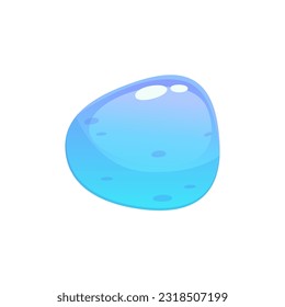 Game water Button UI. Aqua Blue Button kit element. Vector Cartoon Illustration. Game ui for app and menu.