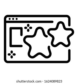 Game web page icon. Outline game web page vector icon for web design isolated on white background