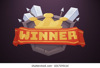 Game winner design. Ui icon for game development