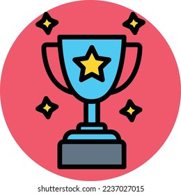 Game winner trophy Vector Icon which is suitable for commercial work and easily modify or edit it
