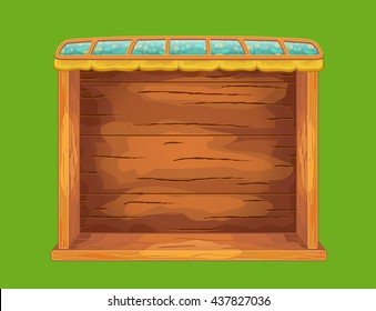 Game wooden shelf window