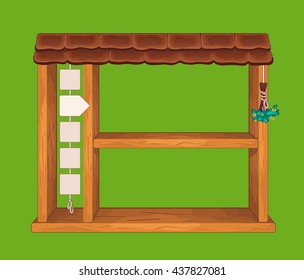 Game wooden shelf window