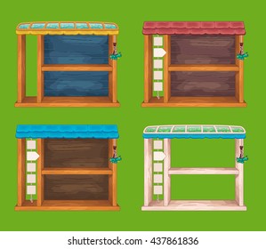 Game wooden shelf windows set