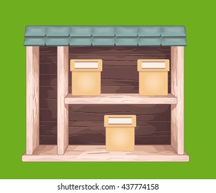 Game wooden store window