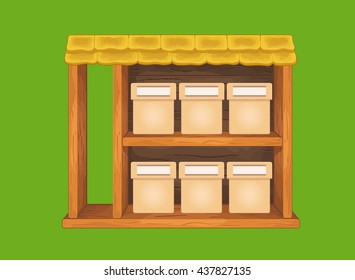Game wooden store window