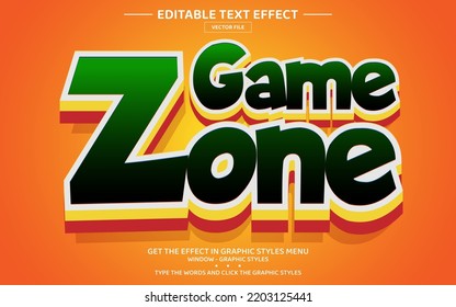 Game zone 3D editable text effect template
