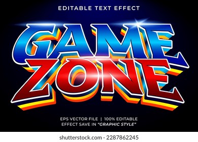 Game zone 3D editable text effect template