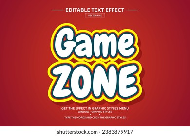 Game zone 3D editable text effect template