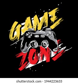 Game Zone With Abstract Game Logo, Typography - Vector