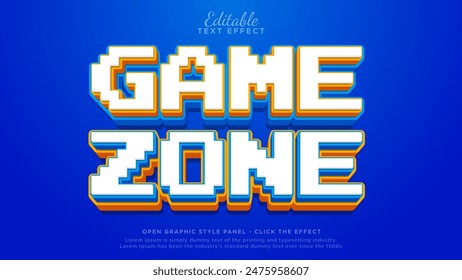 Game zone cartoon 3d editable text effect