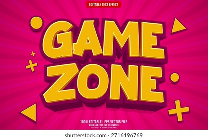 Game Zone Cartoon Style 3D editable text effect