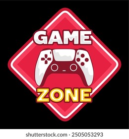 game zone with game consoles and black background