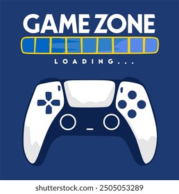 game zone with game consoles and blue background