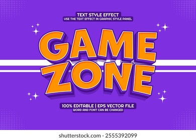 Game Zone Editable text Effect 3D Game style