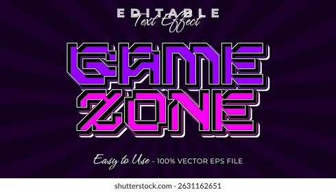 Game zone editable text effect, 3d typography in graphic styles