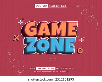 game zone editable text, font effect, 3d text for title