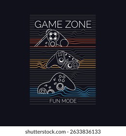 Game Zone Fun Mode jogo pad vetor gráfico design