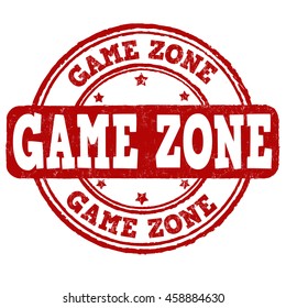 Game zone grunge rubber stamp on white background, vector illustration