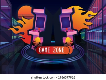 Game zone game icon background vector 