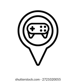 Game zone location icon, Line Vector graphics