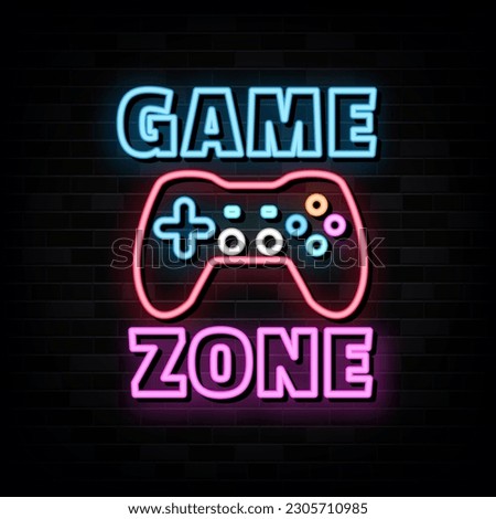 Game Zone Neon Signs Vector Design Template Neon Style
