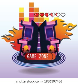 Game zone vector art icon 