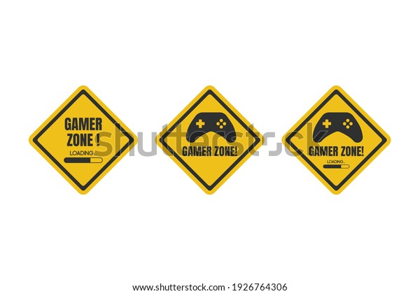 Game Zone Yellow Sign. gamer zone\
loading.vector\
illustration