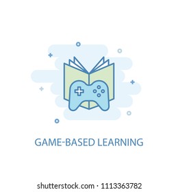 Game-based Learning concept trendy icon. Simple line, colored illustration. Game-based Learning concept symbol flat design from eLearning  set. Can be used for UI/UX