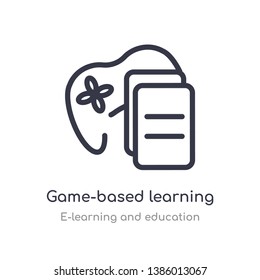 game-based learning outline icon. isolated line vector illustration from e-learning and education collection. editable thin stroke game-based learning icon on white background