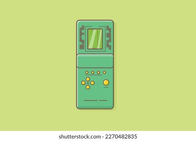 Gamebot Tetris Object Vector Icon Illustration Cartoon. Old Game Retro Icon Vector Flat Cartoon Style