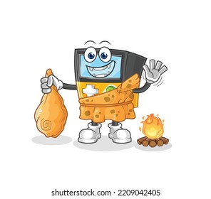 la antigua caricatura de gameboy. vector de mascota de dibujos animados