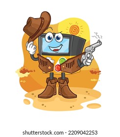 el vaquero de gameboy con vector de carácter de arma