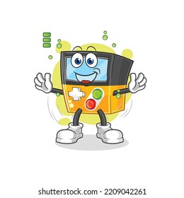 the gameboy full battery character. cartoon mascot vector