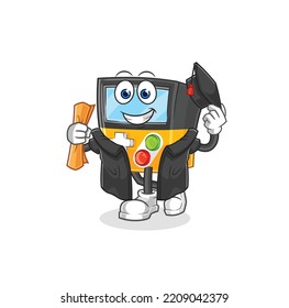 the gameboy graduation vector. cartoon character