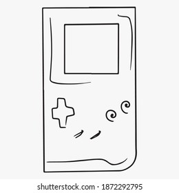 gameboy graphic design vector illustration, icon, art tattoo sketch, use in print, logo, hand draw