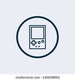 Gameboy icon. Retro vintage gadget, portable video game console - Vector