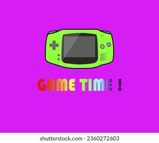 Gameboy illustration vector, 1990 design.