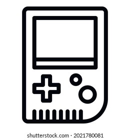 Icono de joystick de gameboy. Icono de vector joystick de esquema gameboy para diseño web aislado en fondo blanco