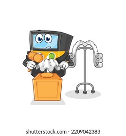 the gameboy judge holds gavel. character vector