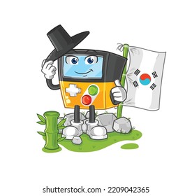 the gameboy korean character. cartoon mascot vector