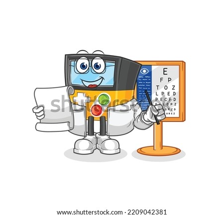 the gameboy oculist cartoon. cartoon mascot vector