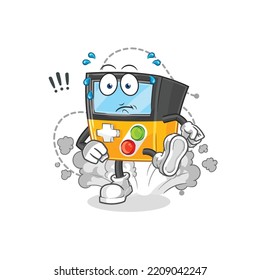 the gameboy running illustration. character vector