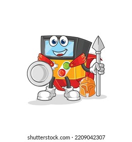 the gameboy spartan character. cartoon mascot vector