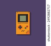 Gameboy vector art. Retro video game console icon. Vector illustration in flat style. 