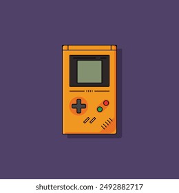 Gameboy vector art. Retro video game console icon. Vector illustration in flat style. 