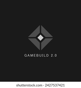 GameBuild logo vectors. 3D game software on PC. Futuristic and geometric game logo.