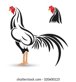 Game-cock hand drawn sketch on white background , vector illustration