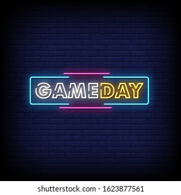 Gameday Neon Signs Style Text Vector