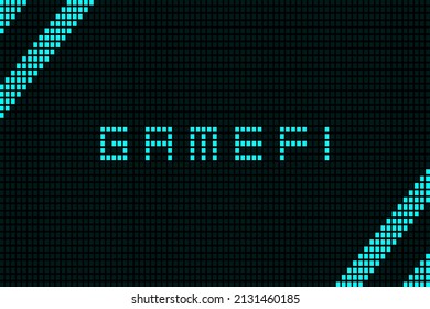 Diseño de forma cuadrada geométrica de matiz abstracta de texto digital GameFi.